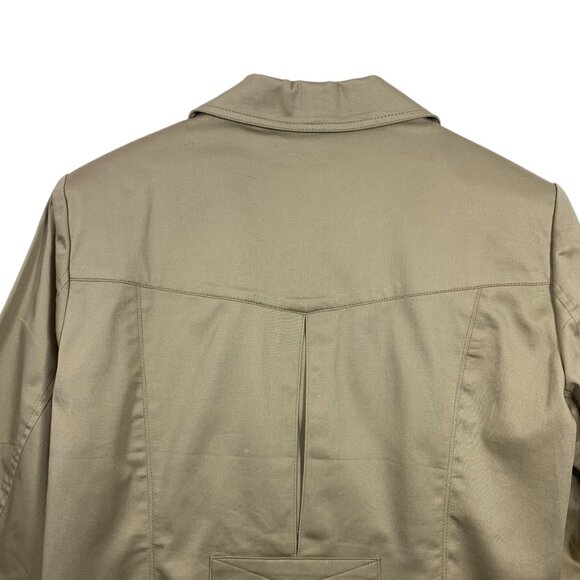 cotton blazer jacket 4 button notched lapel beige size 11 Marie Claire - Picture 9 of 15